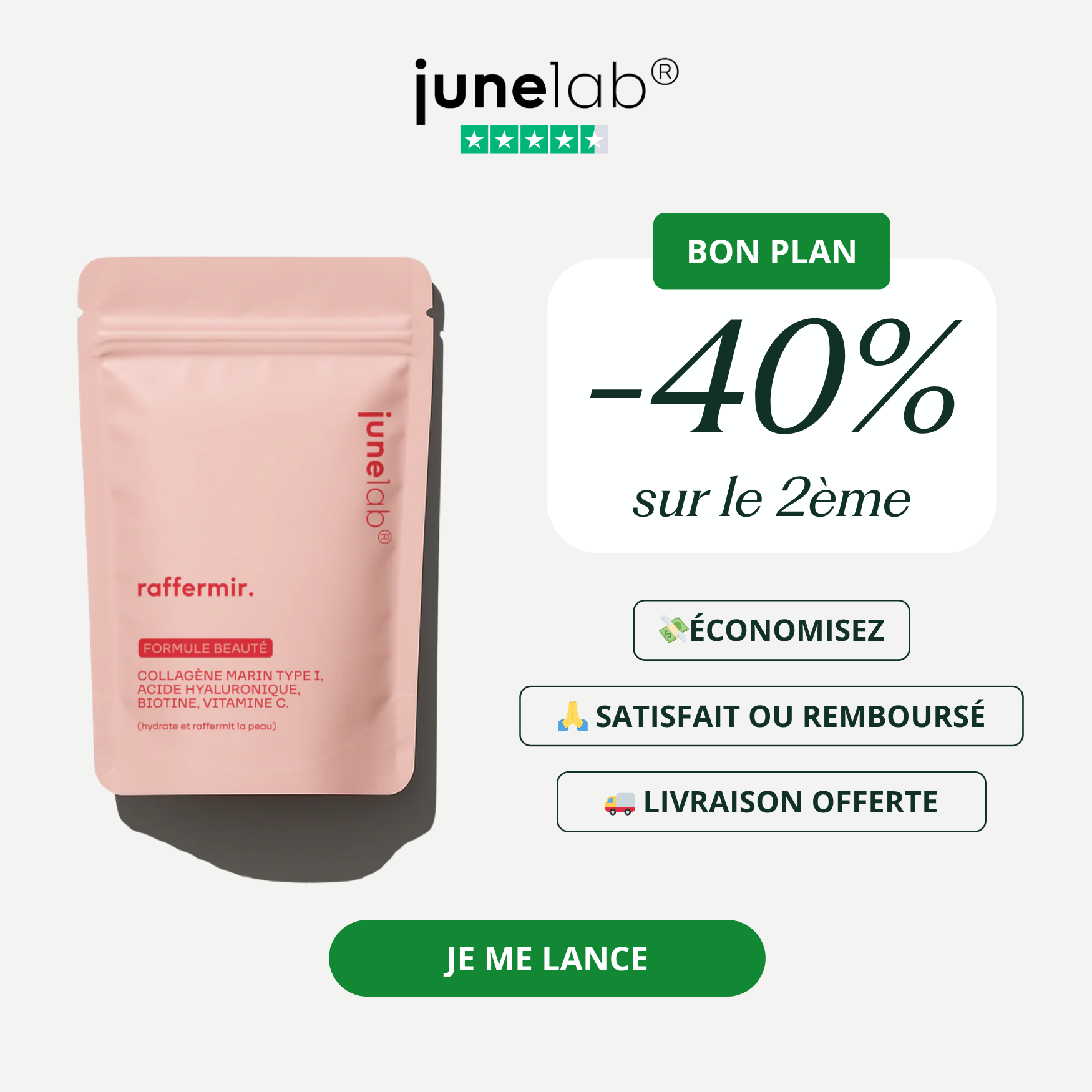 Raffermir - Collagène Marin Formule Anti-âge en Poudre - 200g